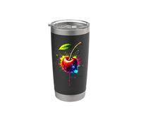 Colorful Splash Art Cherry Fruit Cherries Stainless Steel Insulated Tumbler