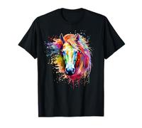 Colorful Splash Art Connemara Pony Horse Lover T-Shirt