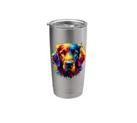 Colorful Splash Art Flat-Coated Retriever Flatcoat Stainless Steel Insulated Tumbler