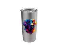 Colorful Splash Art Flat-Coated Retriever Flatcoat Stainless Steel Insulated Tumbler