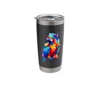Colorful Splash Art Macaw Parrot Macaws Parrots Stainless Steel Insulated Tumbler