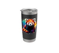Colorful Splash Art Red Pandas Red Panda Bear Lover Stainless Steel Insulated Tumbler
