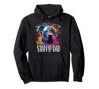 Colorful Splash Art Staffordshire Bull Terrier Staffy Dad Pullover Hoodie