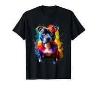 Colorful Splash Art Staffordshire Bull Terrier T-Shirt