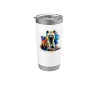 Colorful Splash Art Striped Hyena Hyenas Stainless Steel Insulated Tumbler