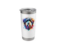 Colorful Splash Art Tibetan Terrier Terriers Stainless Steel Insulated Tumbler