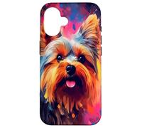 Colorful Splash Art Yorkshire Terrier Portrait Yorkie Lover Case for iPhone 16