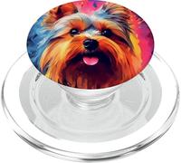 Colorful Splash Art Yorkshire Terrier Portrait Yorkie Lover PopSockets PopGrip for MagSafe