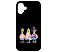 Colorful Spooky Goose Mummy Ghost Pumpkin Case for iPhone 16 Plus