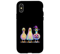 Colorful Spooky Goose Mummy Ghost Pumpkin Case for iPhone X/XS