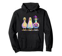Colorful Spooky Goose Mummy Ghost Pumpkin Pullover Hoodie
