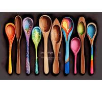 Colorful Spoons Premium 120 Piece Jigsaw Puzzle for Adults | Challenging Puzzles for Cognitive Workout- Most Popular Leisure Activities (8x10inch)