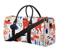 Colorful Spotted Leopard Foldable Travel Duffle Bag Waterproof Sports Gym Bag with Shoulder Straps