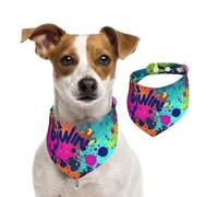 Colorful Spray Pattern Dog Bandanas,Summer Bandanas for Dogs Washable Adjustable Dog Triangle Scarf Bibs Cute Pet Bibs for Medium Large Dogs Puppy and Cats Large