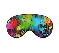 Colorful Spray Pattern Eye Mask, Side Sleeping Mask Light Blindfold Sleeping Mask Nose Pad and Elastic Band for Children Women and Men