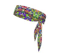 Colorful Spray Pattern Print Sports Head Tie,Adjustable Sports Headband for Sports, Fitness, Working Out, Yoga