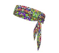 Colorful Spray Pattern Print Sports Head Tie Bandanas â€“ Comfortable Athletic Sweatbands for Running, Yoga, Cycling, and More