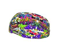Colorful Spray Pattern Print Sports Sweatband-Workout, Sports, Costume, Running, Fashion and Outdoor Activity