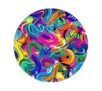 Colorful Spray Pattern Printed Gaming Mouse Pad 4 PCS, Round Non-Slip Rubber Base Laptop Mousepad Desk Mat for Gamer, Office, Home