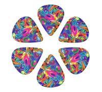 Colorful Spray Pattern Printed Guitar Picks -6 Pcs Guitar Picks Plectrum,Guitar Accessories,Electric Guitar Pick 0.71mm