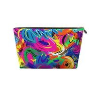 Colorful Spray Pattern Printed Travel Toiletry Bag - Handbag Organizer, Purse Organiser Insert Handbag,Inner Storage Bag in Bag with Zipper Bag