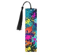 Colorful Spray Pattern Wooden Bookmark 5pcs for Book Lovers,DIY Wooden Craft Bookmarks with Colorful Tassels Wood Gift Tags Labels Ornaments Unusual Gift for Men Women