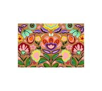 Colorful Spring Floral Welcome Outdoor Mat - 80x50 cm Artificial Coir Cute Decorative Door Mat Non Slip Outside Door Mats for Front Door Rugs (Multicolor)