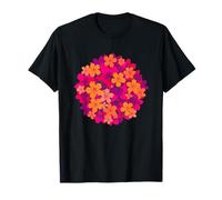 Colorful Spring Flower Cluster Round Floral Mandala T-Shirt