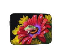 Colorful Spring Frog Flower Printed Laptop Sleeve for 10 inch Laptop, Shockproof Oxford Fabric Laptop Protective Case Laptop Bag