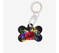 Colorful Spring Frog Flower Printing Dog Tag Bone Shaped Double Sided Pattern Dog Id Tags Bone Shaped Pet Name Tags Dog Collar Tags