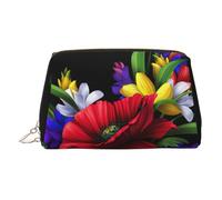 Colorful Spring Frog Flower Travel-Ready Makeup Organizer, Portable Toiletry Bag for Women