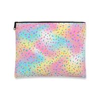 Colorful Sprinkle Pattern Sprinkles Fanciful Makeup Bag 7x9 Inch | Pastel rainbow gradient, Cosmetic Bag, Fanciful heart and star shapes, compact zipper pouch, Joyful dessert-inspired theme