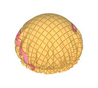 Colorful Sprinkles On Waffle Double Layer Elastic Waterproof Shower Cap Reusable Bath Cap