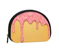 Colorful Sprinkles On WaffleSmall Makeup Sanitary Napkin Storage Bag,Women's Cosmetic Coin Purse