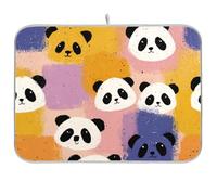 Colorful Square Panda Cartoon Cute Reusable Dish mat 18x24 Rectangle Large countertop Protector mat Decorative Home Decor Essentials