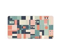 Colorful Square Shapes Keyboard Mat Large Gaming Mouse Pad, Anti-Slip Desk Mat for Desktop Desk Work/Home Writing Mat 11.8 * 23.6 Inches