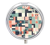 Colorful Square Shapes Pill Box Round Portable Small Pill Case Waterproof Travel Pill Box Organizer for Pocket Purse and Daily Convenience