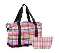 Colorful Squares Travel Duffel Bags Weekender Bag with Toiletry Bag for Gym Waterproof, Colorful squares, One Size