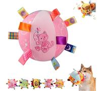 Colorful Squeaky Hanging Dog Training Toy,6 Inch Elastic Stretchy Hanging Strap For Interactive Play,Soft Cotton Plush Ball With Bell And Squeaker,Indoor Outdoor Fetch Toy For Small Large Dogs (A)