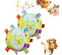 Colorful Squeaky Hanging Dog Training Toy, 6-Inch Soft Stuffed Ball with Cotton Material and Bell Built-in, Squeaky Hanging Dog Toy, Funny Interactive Elasticity Chew Toys (H# *2)