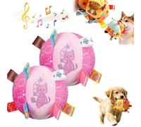 Colorful Squeaky Hanging Dog Training Toy, 6-Inch Soft Stuffed Ball with Cotton Material and Bell Built-in, Squeaky Hanging Dog Toy, Funny Interactive Elasticity Chew Toys (F# *2)