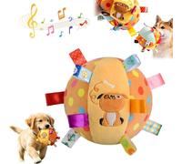 Colorful Squeaky Hanging Dog Training Toy, 6-Inch Soft Stuffed Ball with Cotton Material and Bell Built-in, Squeaky Hanging Dog Toy, Funny Interactive Elasticity Chew Toys (A#)