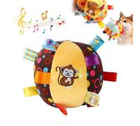 Colorful Squeaky Hanging Dog Training Toy, Squeaky Plush Toy for Puppies Small Medium Dogs, Soft Stuffed Cotton Ball with Built-in Bell, Interactive Fetch Toy for Indoor Play (A#)