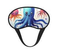 Colorful Squid Octopus Sleep Mask for Side Sleeper, Light Blocking Night Masks for Sleeping Eye Mask for Women Men Eye Cover Soft Comfortable Eye Shade for Travel, Nap