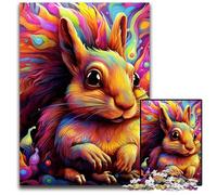 Colorful Squirrel 1000 Piece Jigsaw Puzzle Impossible Jigsaw Puzzles for Adults Ideal for Teenagers & Collectors, Travel Gift, Family Activity 26X38CM/10.23x14.96inch