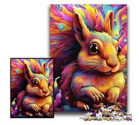 Colorful Squirrel 1000 Pieces Puzzle Gifts Challenging Puzzles Brain-Challenging DIY Decorative Game, Family Interactive Toy Size 26x38cm