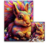 Colorful Squirrel 1000 Pieces Puzzles for Adults Wooden Jigsaw Puzzles for Home Decor, Brain Training 50x75CM/19.68x29.52inch