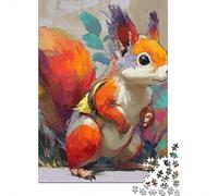 Colorful Squirrel Art Print Jigsaw Puzzles Puzzle for Adults Kids. 1000 Piece Impossible Challenge Toy Educational Games Home Decoration for Educational Games Gifts 38x26cm/1000pcs
