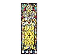 Colorful Stained Glass Opaque Frosted Privacy Protection Removable Church Window Covering for Bedrooms and Living Rooms(Color 9,50x120cm)