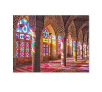 Colorful stained-glass windows of the Nasir al-Mulk Mosque in Shiraz, Iran， 1000 Piece Impossible Challenge Toy Educational Game Home Decoration for Adults& Kids Age 14 Years Up 1000pcs-G2